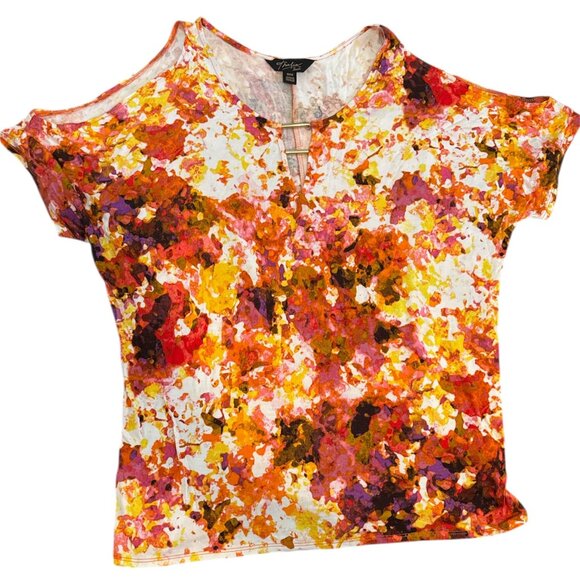 Thalía Sodi Women’s Abstract Print Cold Shoulder Top Size M – - Picture 1 of 7